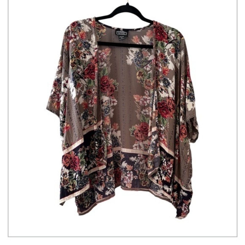 Angie Pink & Brown  Women's Boho Bandana Style Boho Cardigan Lightweight Size S